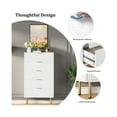 thumbnail image 5 of Home Fluted Wood Dresser 5 Drawers Dresser for Bedroom, Modern Chest of Drawers, Tall White Dresser with Gold Handle, Wood Drawer Organizer for Bedroom, Living Room, Hallway, Entryway, 5 of 7