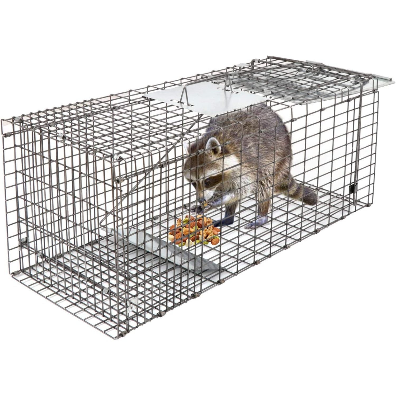 ZENY Live Animal Cage Trap 32 X 12.5 X 12 w/Iron Door Steel Cage Catch  Release Humane Rodent Cage for Rabbits, Stray Cat, Squirrel, Raccoon, Mole