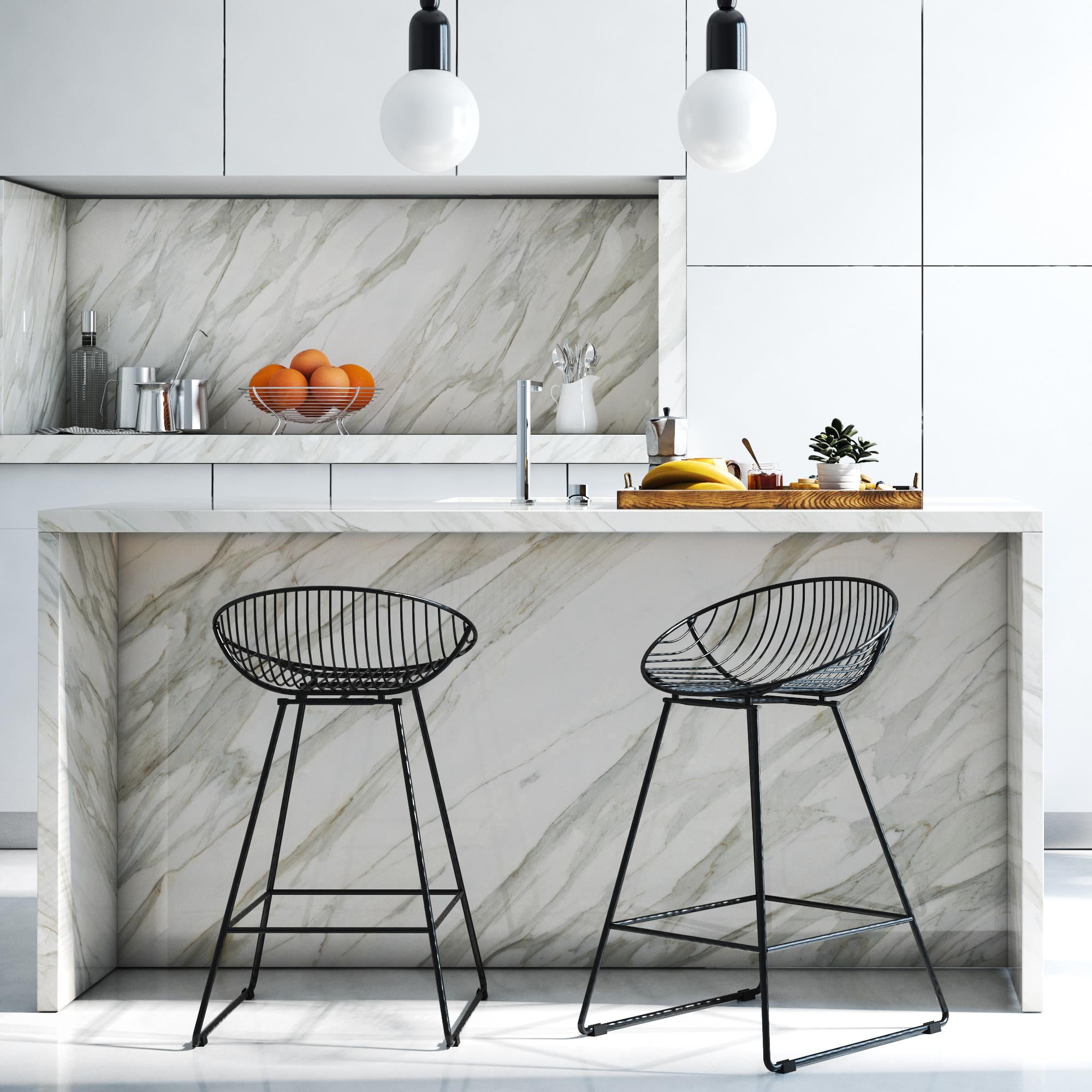 CosmoLiving by Cosmopolitan Ellis 24" Metal Counter Height Bar Stool, Black