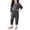 Grey, variant on Girls Ribbed 2 Piece Outfit Long Sleeve Crew Neck Top Elastic Waist Pants Kids Cotton Thermal Lined Set Fall Winter Warm Clothes