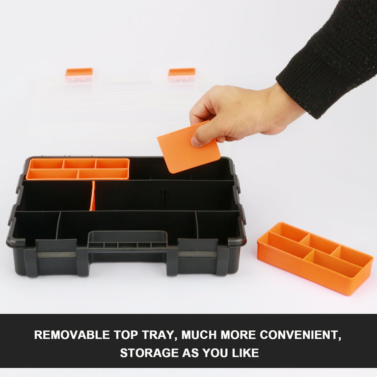 Double-side Storage Toolbox Plastic Portable Parts Box Screw