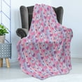 thumbnail image 4 of Love Soft Flannel Fleece Throw Blanket, Hearts for Valentine Vertical Stripes Lines Ornament Romance Wedding, Cozy Plush for Indoor and Outdoor Use, 50" x 70", Pale Mauve Purple, by Ambesonne, 4 of 5