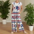 thumbnail image 4 of JULMCOMO American Flag Jumpsuits for Women 1776 250th Year Plus Size Wide Leg Stars Stripes Overalls Red White Blue Sleeveless Patriotic Rompers with Pockets Multicolor 4XL, 4 of 7