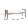 thumbnail image 5 of 52 Inch Classic Bench with Wood and Cane Frame, Cushion, Washed Brown- Saltoro Sherpi, 5 of 5