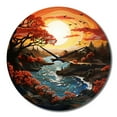 thumbnail image 4 of Designart "Papercut Silence Orange Sunrise I" Landscapes Oversized Wall Clock, 4 of 5