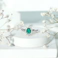 thumbnail image 5 of Rosec Jewels Certified Lab Grown Emerald Oval Engagement Ring (5X7mm, AAAA Grade) - Emerald Diamond Ring - with Jewelry Box, 18K White Gold, US 13.00, 5 of 8
