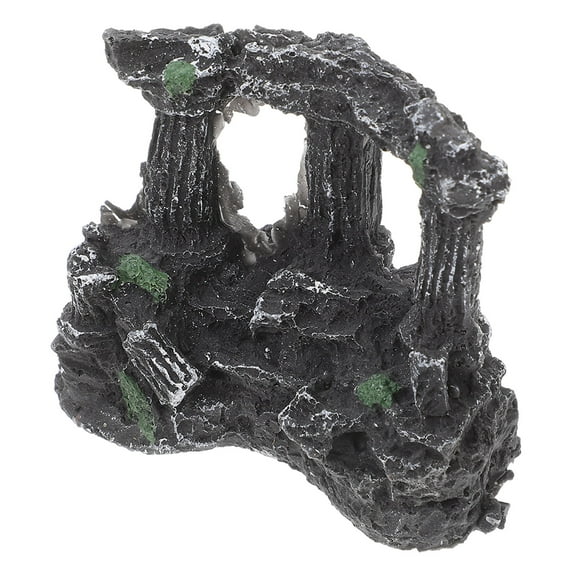 WHAMVOX Roman Ruins Aquarium Ornament Fish Tank Roman Column Aquarium Rockery Fish Tank Decoration House Betta Fish Tank Decor Fish Tank Castle Aquarium Bridge
