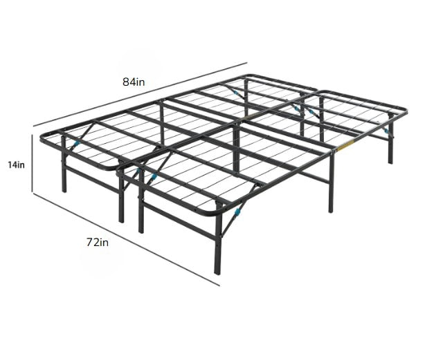 Lammaloe Foldable Cal King Bed Frame with 14" Storage, Metal Platform Foldable Bed Base, No Box Spring Required, Tool Free Assembly