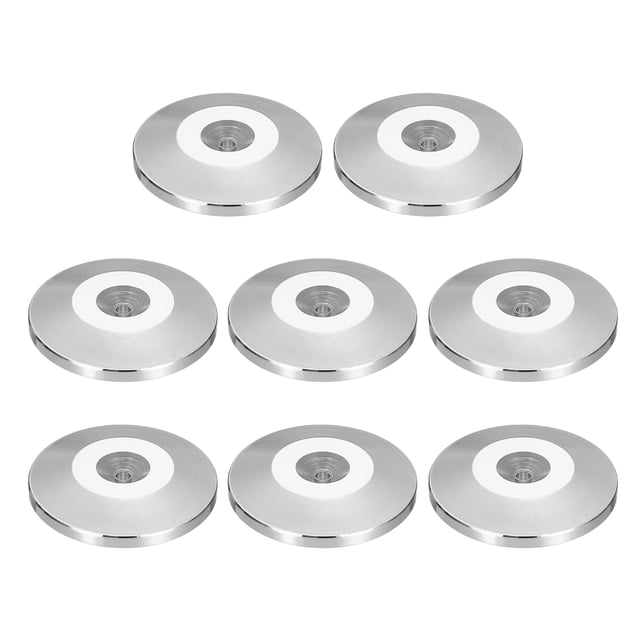 8 Pcs Silver Speaker Isolation Feet,25x5mm Copper Shock Absorption Base Pad Anti Vibration Amplifier Stand Feet Mat