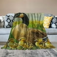 thumbnail image 2 of PRATYUS Geese Throw Blanket, Canadian Goose and Chicks in Grass Spring Summer Wildlife Nature Scenic Picture, Flannel Accent Piece Soft Couch Cover for Adults 60x80in, 2 of 6