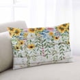 thumbnail image 2 of Sunflower Throw Pillow Cover 20 x 26 Inch Decorative Pillow Cover Summer Botanical Pastoral Wooden Yellow Green Lumbar Pillowcase Seasonal Rectangle Cushion Case for Couch Sofa Bed Living Room, 2 of 7