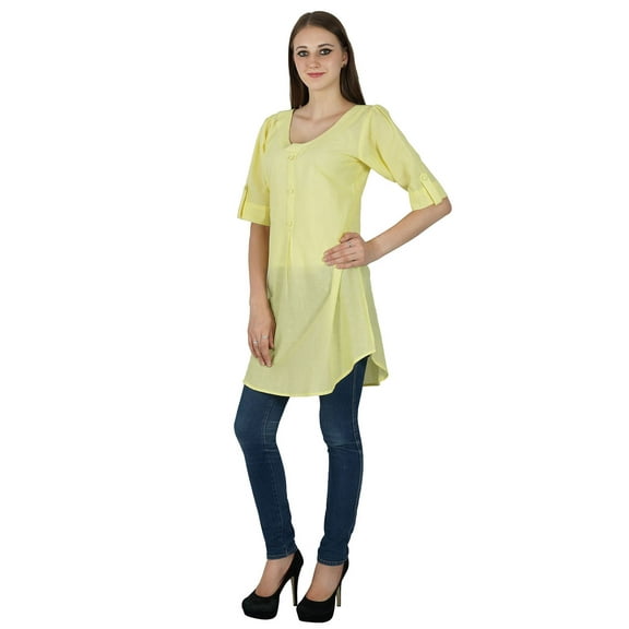 Bollywood Tunic Solid Kurta Indian Ethnic Designer Women Kurti Cotton Top Dress