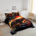 thumbnail image 3 of YST Extreme Sport Comforter Set Queen Speed Racer Bedding Sets,Racing Games Gamer Down Comforter Cool Sports Car Quilt Set Fire Flame Quilted Comforter Kids Boys Bedroom Decor,Soft 3pcs, 3 of 5