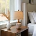 thumbnail image 6 of Oneach Vintage Table Lamps Bedside Lamp Set of 2 for Bedroom Living Room 18.75" Retro Farmhouse Floral Nightstands Lamps Resin, 6 of 14