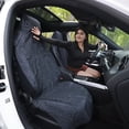 thumbnail image 2 of Ozark Trail 1 Piece Car Seat Towel Cover with Storage Bag, Non-Slip, Washable Seat Protector for Gym, Beach, Outdoor, Pet Travel Car Seat Protector, Black Topographical Print, 2 of 11