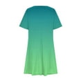 thumbnail image 5 of pstuiky Plus Size Dresses for Curvy Women, Gradient Print T Shirt Dresses for Women Mini Dresses Dressy Short Sleeve Crew Neck Evening Dresses for Women Vintage Dress Green S, 5 of 7