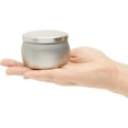 thumbnail image 4 of 24 Pack Small Candle Tins for Candle Making, Metal Jars with Lids (Silver, 3 x 2 In), 4 of 7