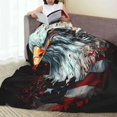 thumbnail image 6 of Honeii USA Bald Eagle Print Fleece Blanket - Throw Blanket for Bed, Sofa, Couch, Camping, and Travel , Microplush Ultra Soft Warm Blanket-40"x30", 6 of 7