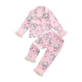 thumbnail image 2 of RUINIXCW Mommy and Me Christmas Pajamas Set Mom and Daughter Matching Pajamas Santa Print Button Down Long Sleeve Lapel Tops Pants Family Christmas Silk Satin PJS Sleepwear, 2 of 9