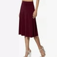 thumbnail image 3 of LOVZFMLL Skirts for Women Elegant Classic Solid Long Skirts Swing Flowy Office Business Formal Dress Summer Casual Trendy Outfits Wine S, 3 of 8
