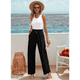 thumbnail image 5 of Pantalones de Salón Anchos para Mujer, Color Negro, Talla L, 5 of 8