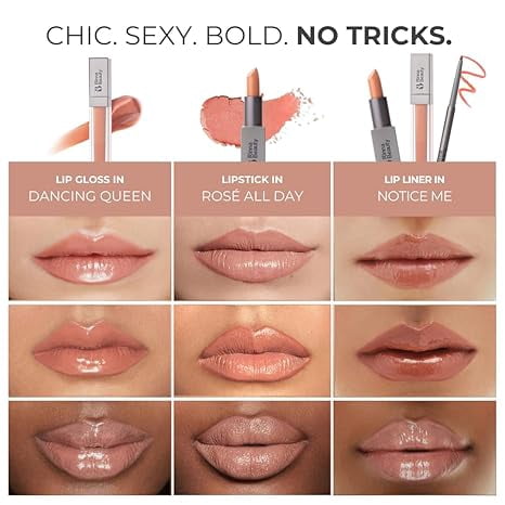 Rinna Beauty Icon Lip Kit Legends Only – Nude Peach Lipstick, Gloss & Liner Set