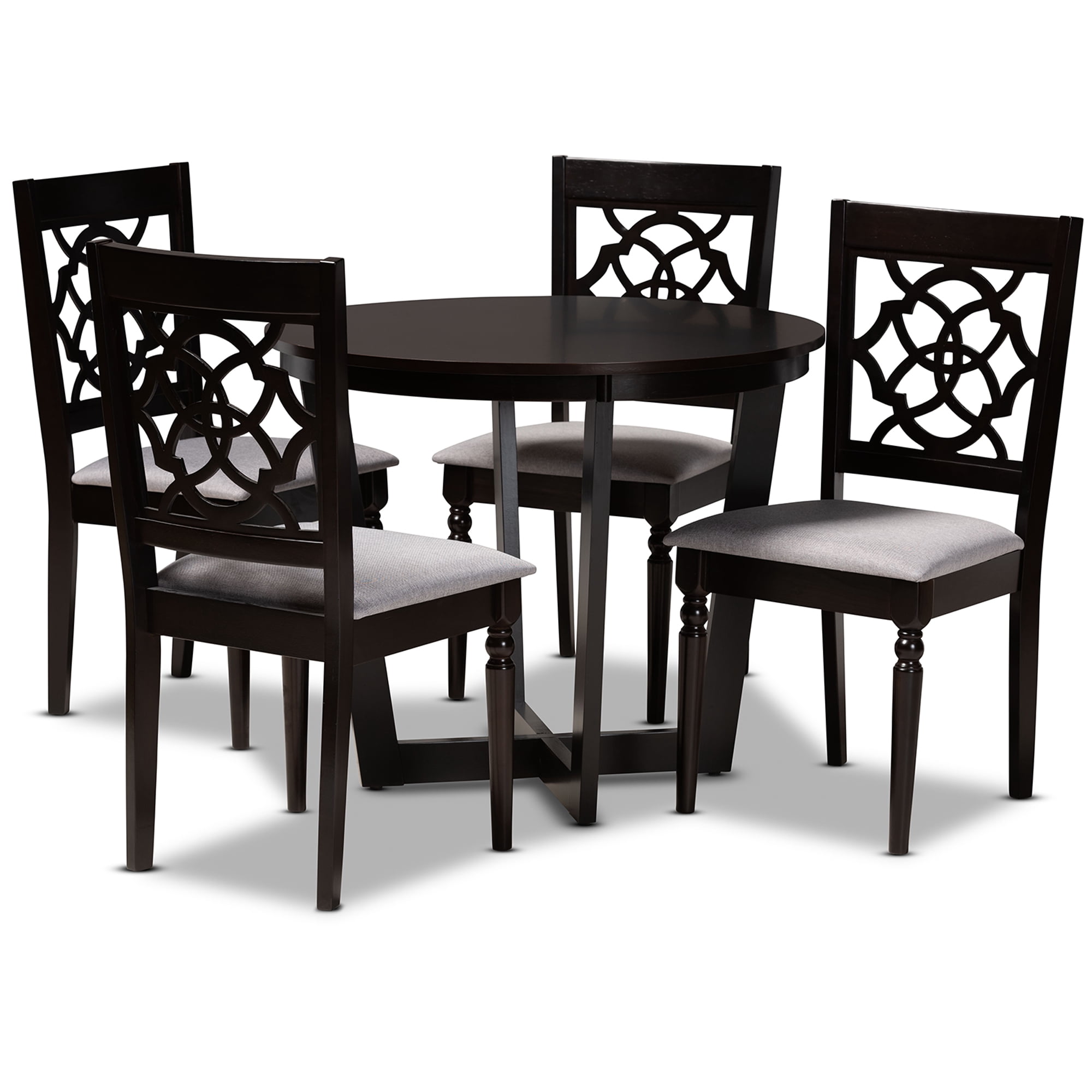 Baxton Studio Valerie Modern Dining Set, 5-Piece, Dark brown