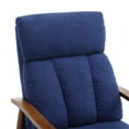 thumbnail image 7 of Accent Chair with Armrest & Footrest, Adjustable Recliner Chair with Cushion & Backrest, Wooden Armchair for Living Room, Bedroom, Office, Lunge Room & Studio, Blue, 7 of 7