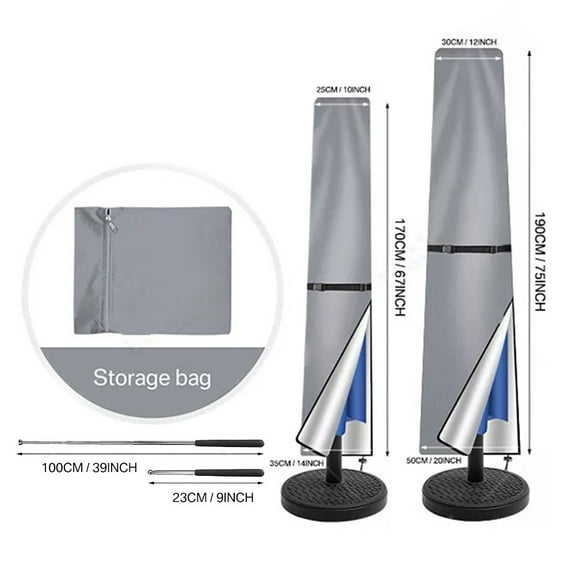 Dleadar Heavy Duty Waterproof Patio Umbrella Cover: UV & Wind Resistant Protection! Home Decor