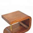 thumbnail image 6 of Solid Mango Wood Chestnut Nightstand with Brass Accents, 6 of 9