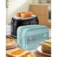thumbnail image 4 of Teal Summer Coastal Toaster Cover 2 Slice, Small Kitchen Appliance Covers, Modern Ocean Waves Starfish Shell Toaster Oven Cover with Loop, Bread Machine Cover Polyester Dust Cover Protection, 4 of 4