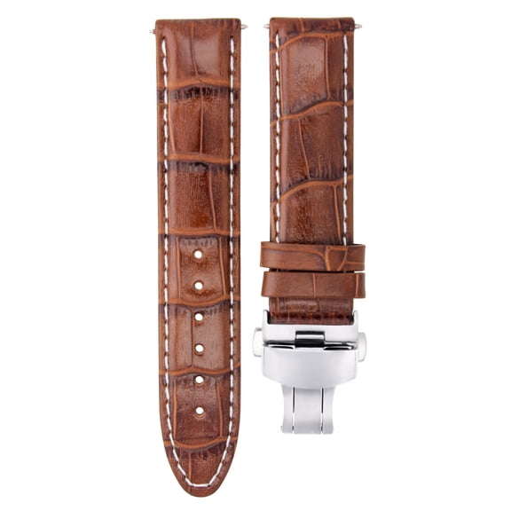 22MM LEATHER WATCH STRAP BAND CLASP FOR CITIZEN ECO DRIVE BL5250-02L L/BROWN WS