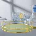 thumbnail image 4 of Bandeja de servir con espejo, organizador de maquillaje, plato de almacenamiento, plato para velas, asas metálicas para labiales, tocador de baño, decoración del hogar, mesa de Matcha Green, 4 of 8