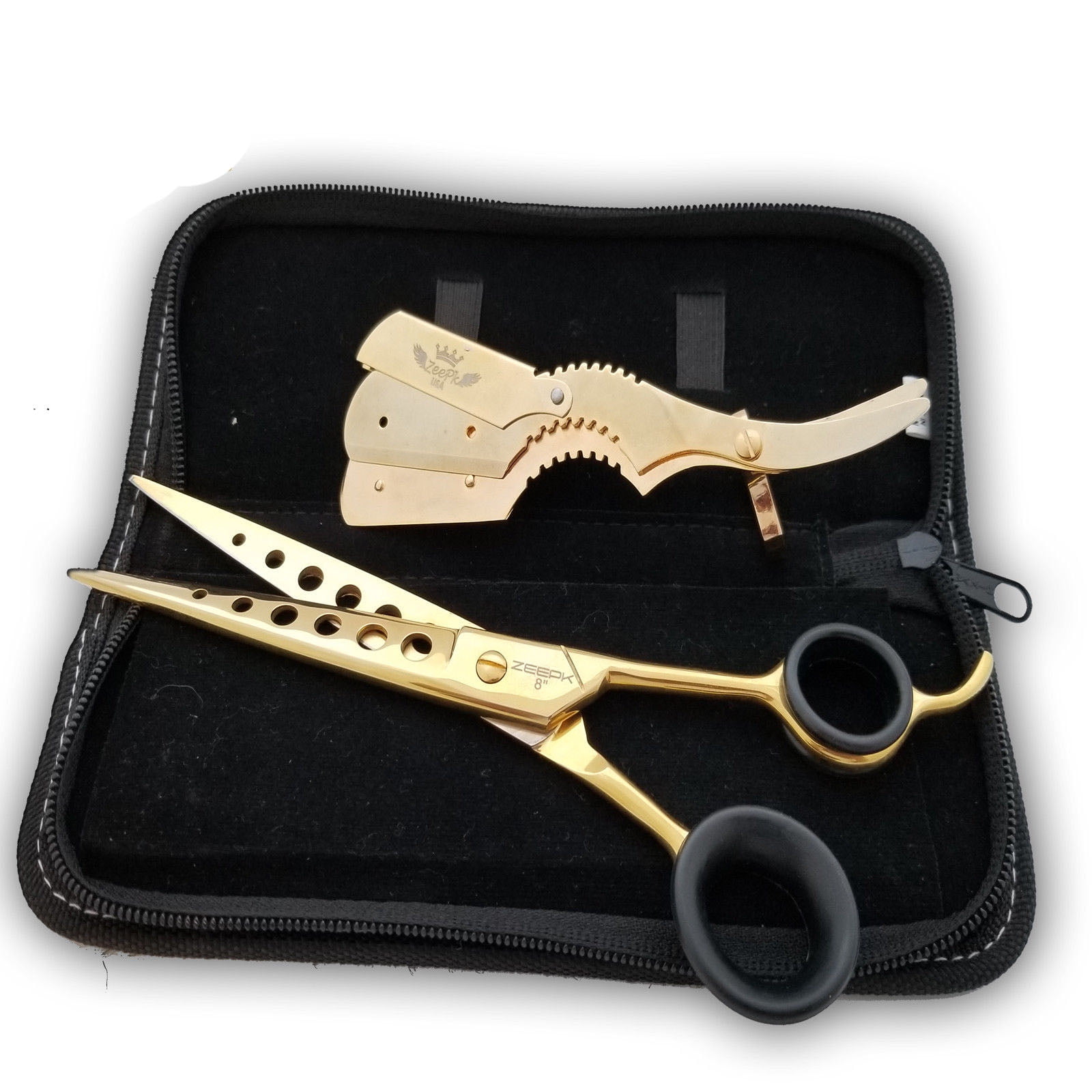 Classic Straight Edge Barber Razor Folding Shaving Knife+ 10 Blades TIJERAS