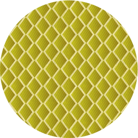 Ahgly Company Machine Washable Indoor Square Transitional Bold Yellow Area Rugs, 3' Square