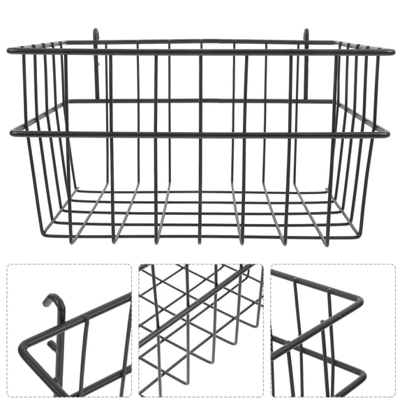 Nicehomfit Black Wire Mesh Pegboard Basket Organizer Iron Storage for Kitchen Garage Tools and Accessories