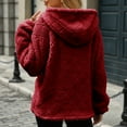thumbnail image 5 of SWSMCLT Women's Fuzzy Hoodie Hooded Fleece Sweatshirt Plush Winter Warm Long Sleeve Cute Hood Pullover Pj Pajama Tops Cold Weather Red XX-Large, 5 of 5