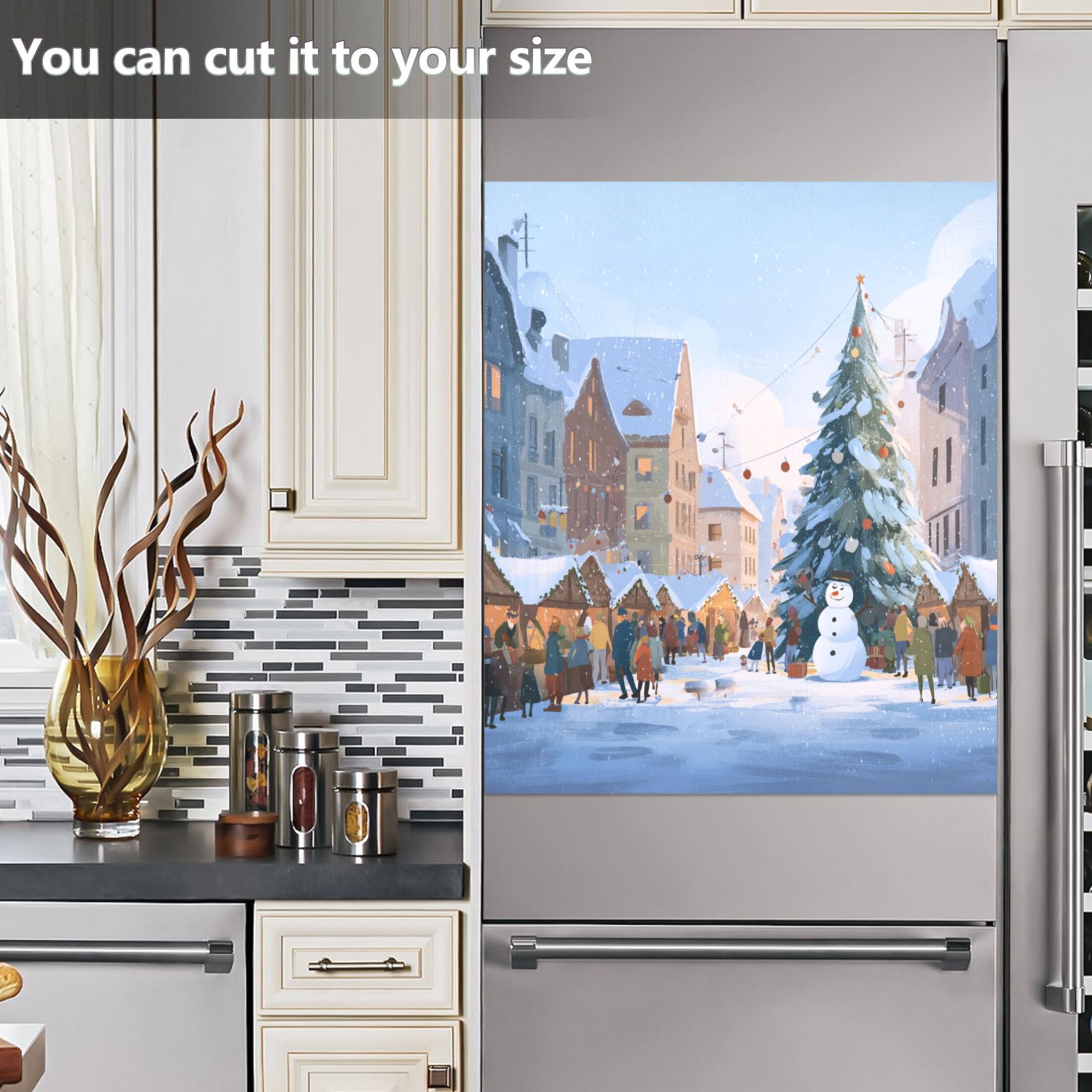 Dishwasher Sticker Magnetic Dishwasher Sticker Magnetic Decorative Sticker Refrigerator Sticker Dishwasher Decorative Stickers Christmas Street in The Snow