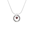 thumbnail image 2 of Delight Jewelry Silvertone Mini Two Sided Maroon Heart Silvertone Grandmother Ring Charm Necklace, 18", 2 of 4