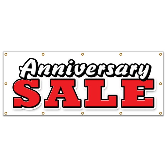 48"x120" ANNIVERSARY SALE BANNER SIGN celebration huge store wide big save