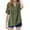 Mint Green, variant on KAUOD Teen Girls Linen Shirt Cotton 3/4 Short Sleeve Button Down Henle𝐲 Shirts Kids Summer V Neck Casual Blouses Gauze Solid Tuni𝐜
