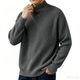 thumbnail image 2 of TKKCS Mens Mock Neck Ribbed Knit Sweater Long Sleeve Fall Winter Casual Loose Fit Soft Warm Pullover Sweaters Dark Gray M, 2 of 6