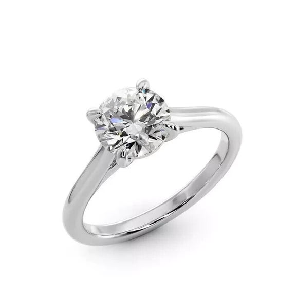 IGI Certified 1.00Ct G-H/VS1 Round Lab Grown CVD Diamond 14K Gold Solitaire Ring