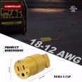 thumbnail image 2 of Extremos de cable de extensión, kit hembra, conector de repuesto, 15 A, 125 V, 2 of 7