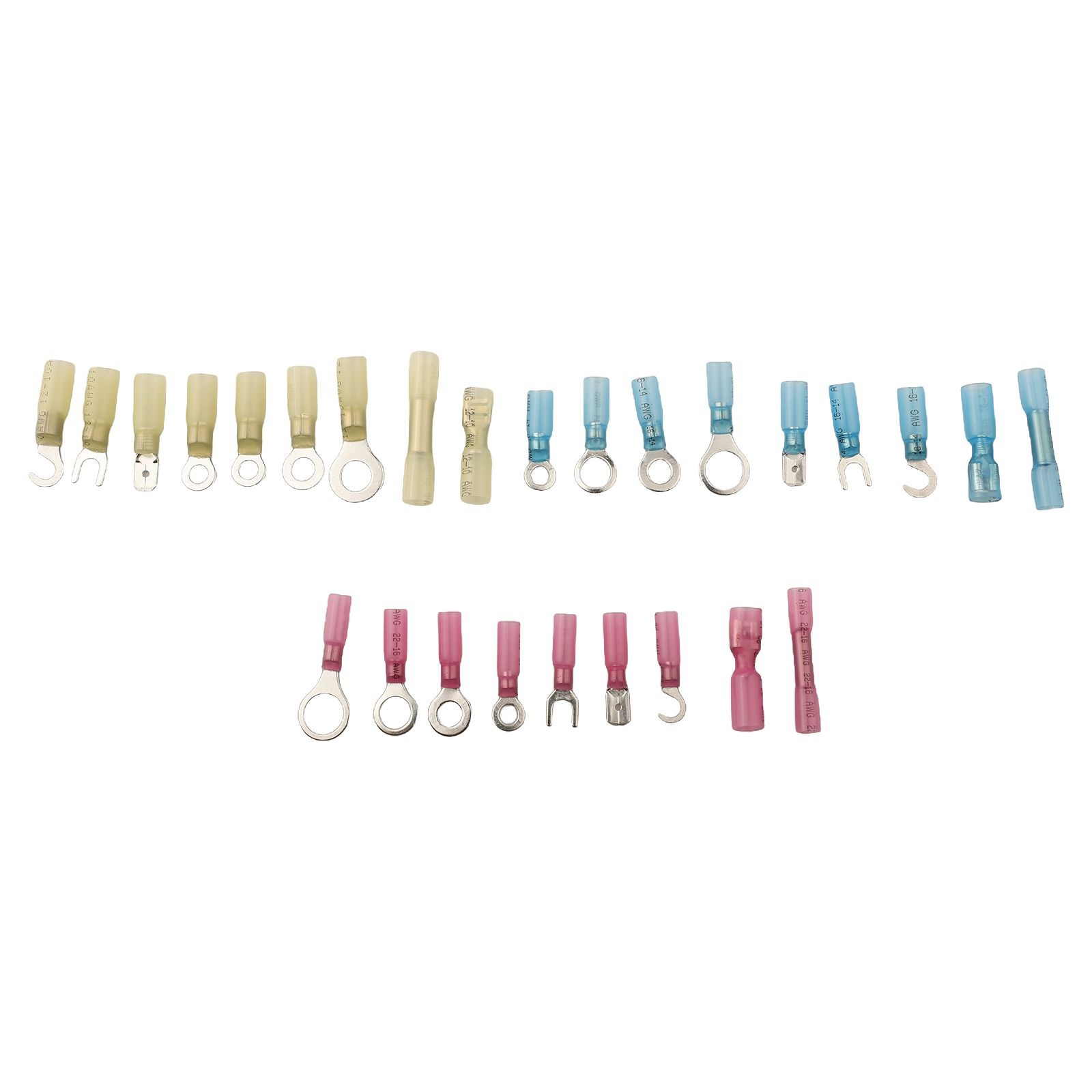 yaaqii Heat Shrink Wire Connectors, Crimp Connector Assortment, Ring Fork Spade Splices