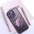 thumbnail image 6 of Fairy Rose for iPhone 13 Pro Max Case for Women Girls Built-in Glitter Sparkly Screen Protector Camera Protection Lens Shockproof Rose Floral Pattern Phone Case -Purple, 6 of 9