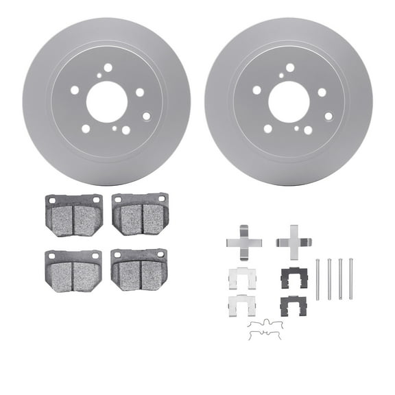 Dynamic Friction Company Rear Geospec Brake Rotors with 5000 Advanced Brake Pads includes Hardware 4512-67079