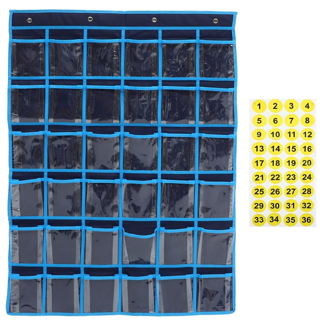 SHISUYAN Classroom Phone Holder Classroom Cellphone Organizer Wall Phone Pocket Chart for Classroom