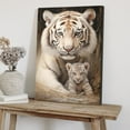 thumbnail image 5 of WFSposter White Tiger Canvas Wall Art Tiger Mother and Baby Lovely Cats Animal Picture Painting Large Animal Family Wall Decor Gallery Artwork for Bedroom Living Room Ready to Hang, 5 of 7