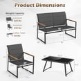 thumbnail image 3 of Costway 4 PCS Patio Furniture Set with Padded Fabric Seat & Wood-Plastic Armrests Table, 3 of 9